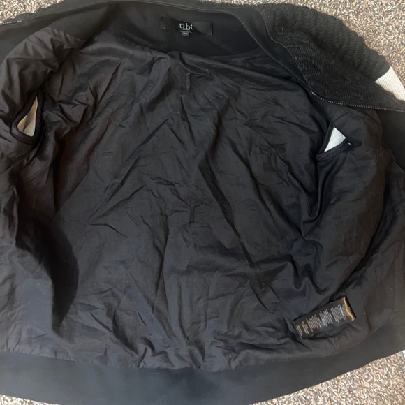 Tibi Black &White Textured Sweeter Bomber Jacket Long Sleeves Zipper Size XS - Picture 7 of 12